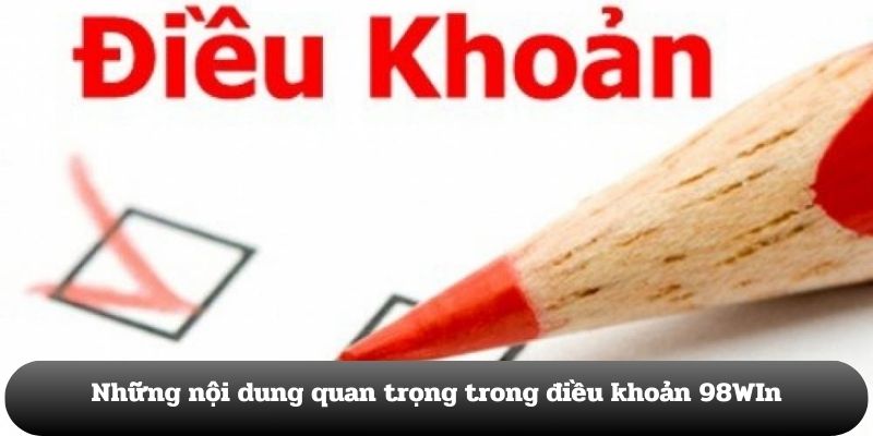 Nội dung quan trọng trong điều khoản 98WIn